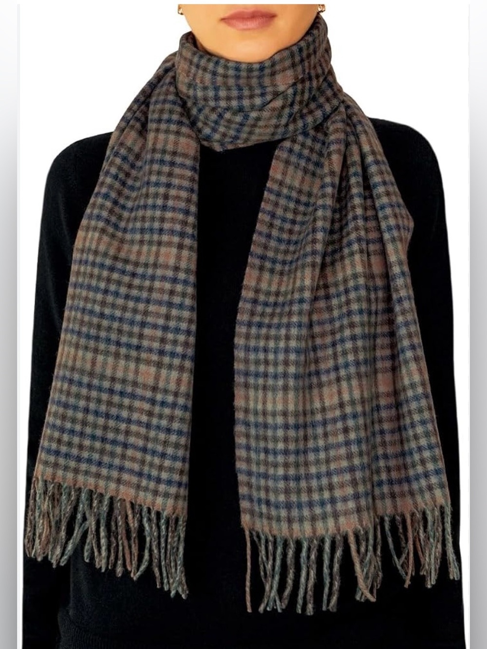 Nova check‎ fashion collection made in Scotland soft 100% cashmere plaid scarf